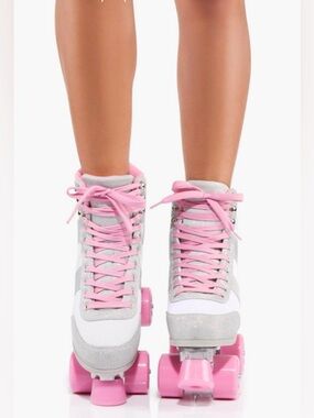 Gorgeous Classic High-Top Pink and White Roller Skates